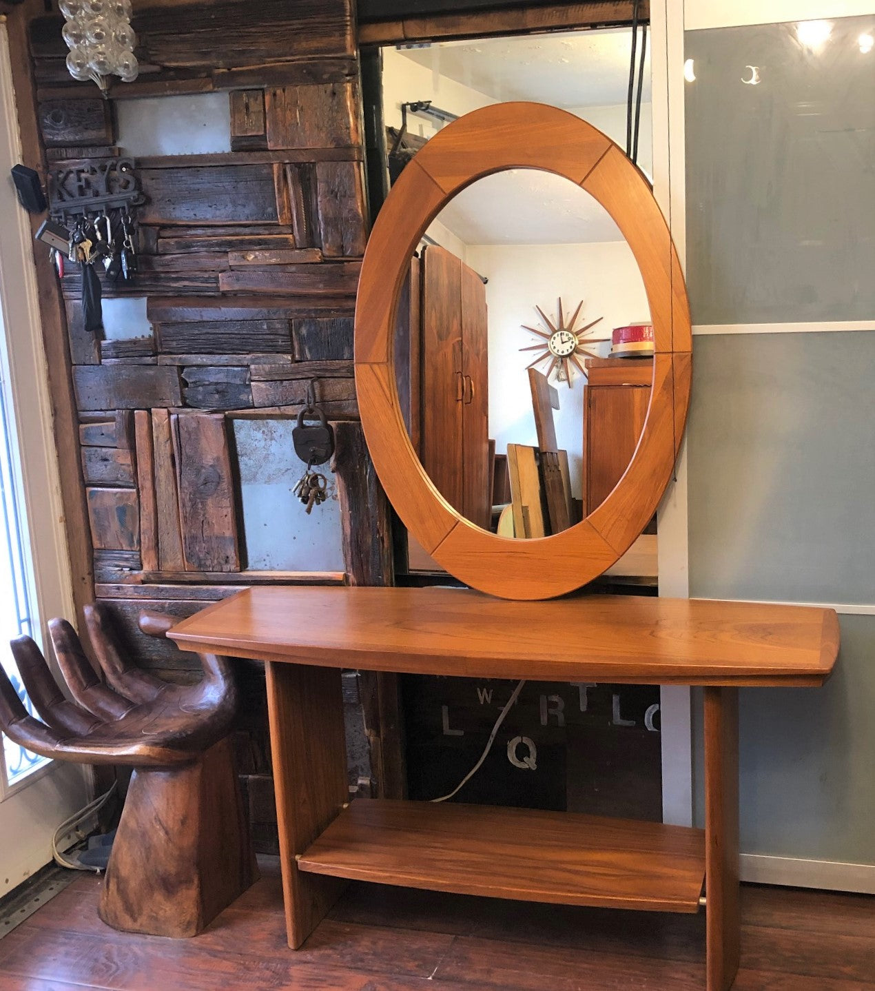 RESERVED for K. ***Danish MCM Pedersen & Hansen Solid Teak Mirror and Console Table,  PERFECT - Mid Century Modern Toronto