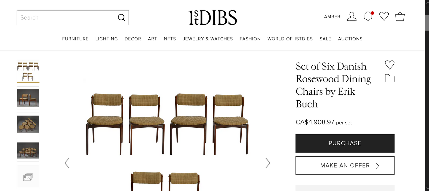 6 REFINISHED will be REUPHOLSTERED Danish Mid Century Modern E. Buch Teak Chairs, floating seats