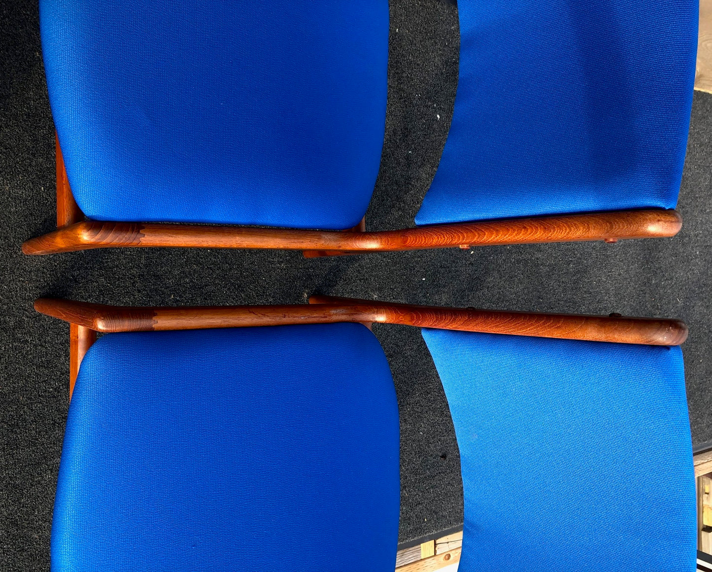 2 MCM Teak Chairs by Johannes Andersen RESTORED REUPHOLSTERED in Maharam fabric, each $189 - Mid Century Modern Toronto