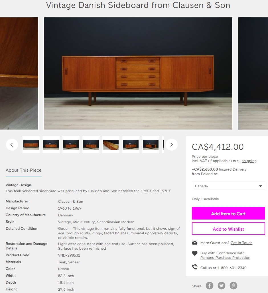 ON HOLD***REFINISHED Danish MCM Teak Sideboard by Clausen & Son, PERFECT, 82" - Mid Century Modern Toronto