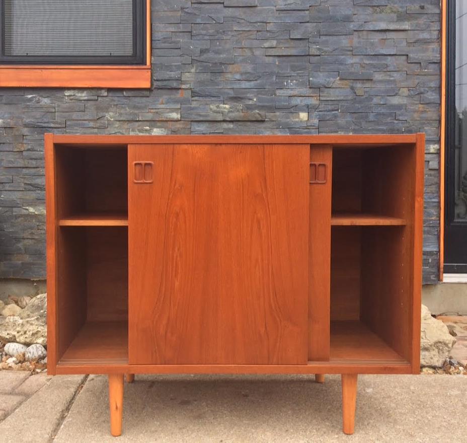 Danish Mid Century Modern Teak Sideboard TV Media Console, RESTORED - Mid Century Modern Toronto