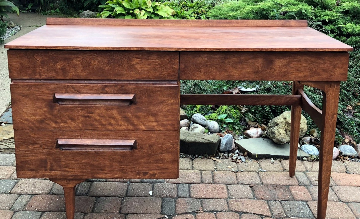 REFINISHED Sculptural MCM Jan Kuyper Solid Wood Desk by Imperial, perfect - Mid Century Modern Toronto