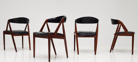 4 RESTORED MCM Kai Kristiansen Teak Chairs Model 31, PERFECT, each $399 - Mid Century Modern Toronto