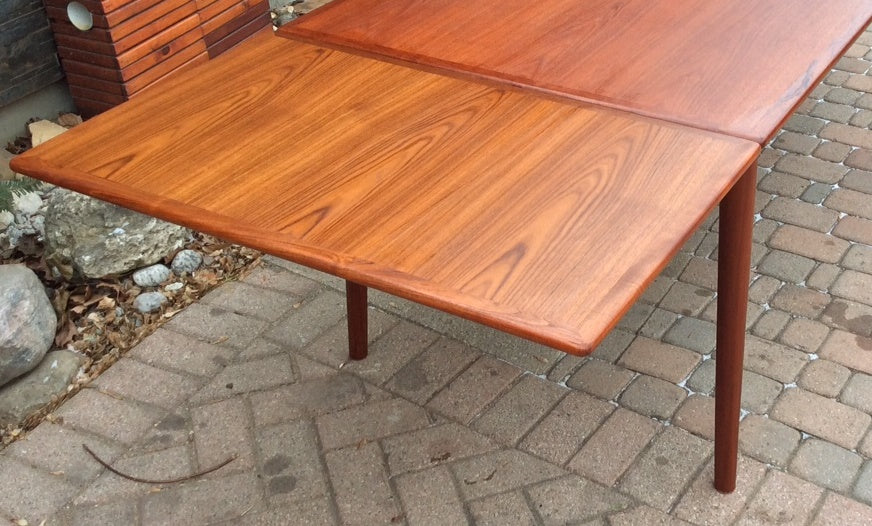 Danish Mid Century Modern Teak Dining Table with 2 hidden leaves - Mid Century Modern Toronto