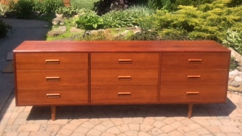 REFINISHED MCM Teak Dresser & Wardrobe Tallboy - Mid Century Modern Toronto