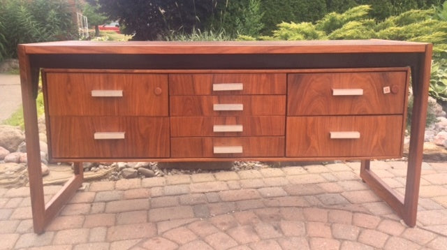 ON HOLD REFINISHED Brazilian MCM Rosewood Office Credenza or TV Console 54" - Mid Century Modern Toronto