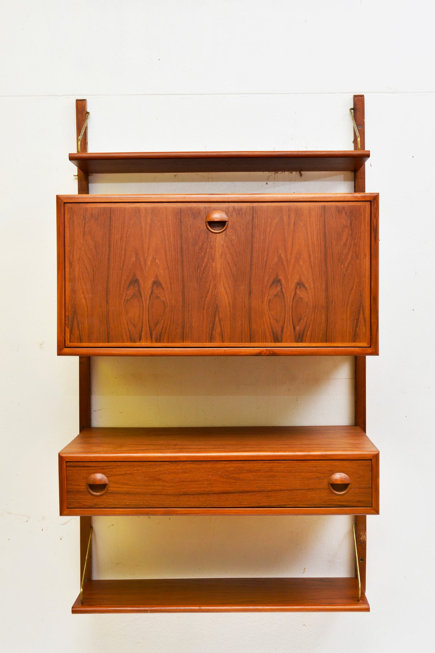 Restored Danish MCM teak modular wall unit with storage and display, PERFECT, CADO style - Mid Century Modern Toronto