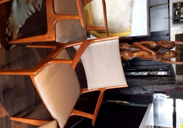 6 Danish MCM Teak Chairs REUPHOLSTERED (2 armchairs, 4 side chairs), $200 each - Mid Century Modern Toronto