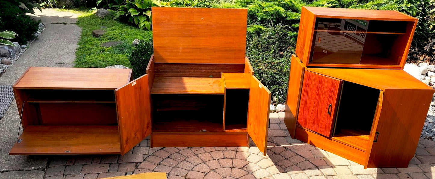 Danish MCM Teak Modular Wall System w Storage & Display - Mid Century Modern Toronto