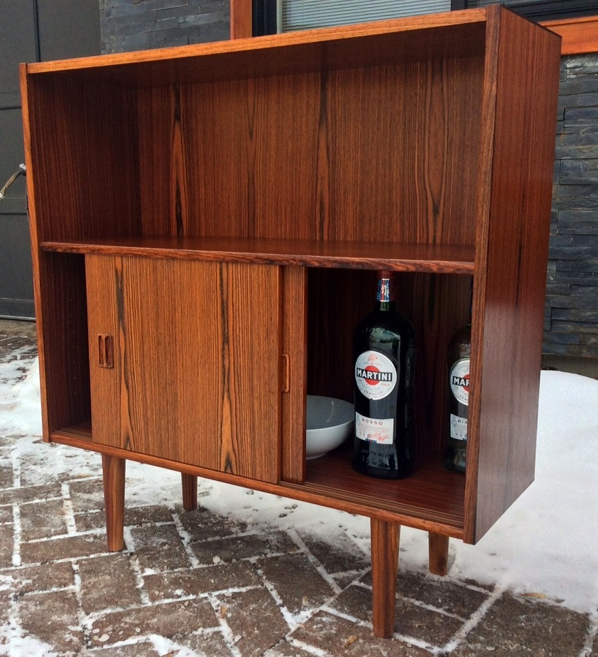 Danish Mid Century Modern Rosewood Display Buffet China Console Restored - Mid Century Modern Toronto