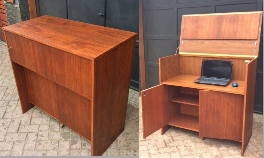 REFINISHED MCM Teak Office in the Box, Versatile Storage 40" - Mid Century Modern Toronto