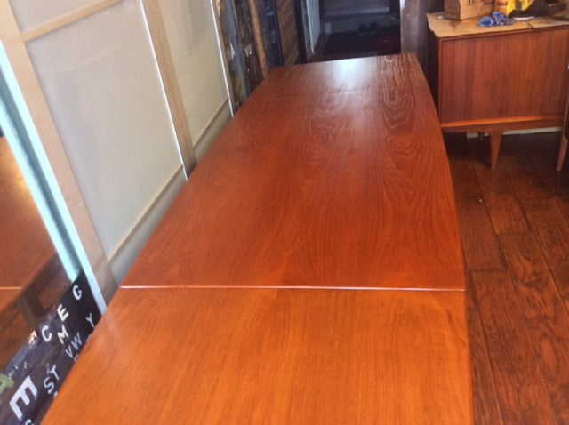 MCM Teak Dining Table Surfboard Extendable REFINISHED up 8ft - Mid Century Modern Toronto