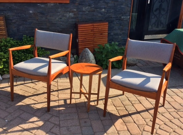 Pair of MCM Teak or Walnut Arm Lounge Chairs for Living or Dining Room, $249 each - Mid Century Modern Toronto
