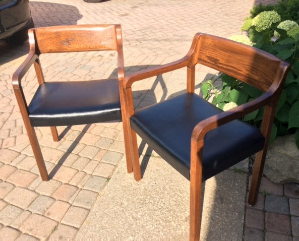 Pair of MCM Walnut Arm Chairs for Living, Dining Room or Office, $150 each - Mid Century Modern Toronto