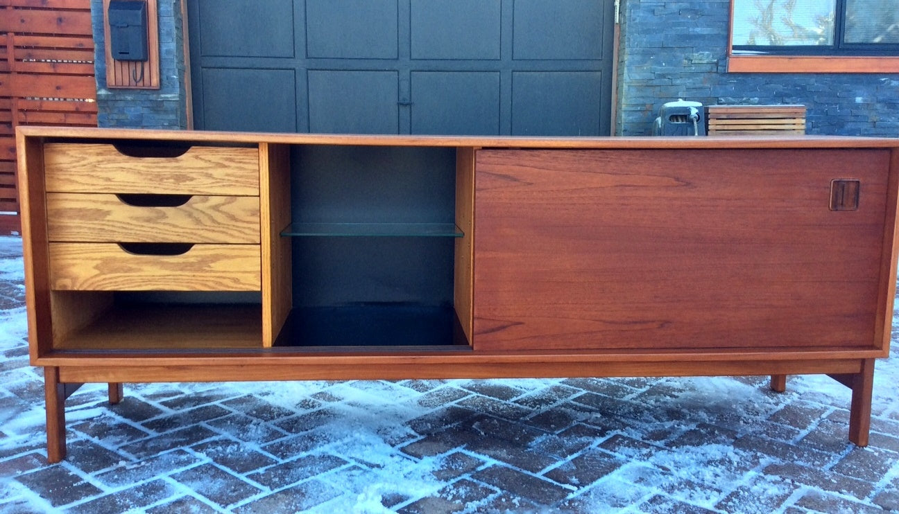 Mid-Century Modern Teak Credenza in Style of Ib Kofod-Larsen REFINISHED 6 feet - Mid Century Modern Toronto