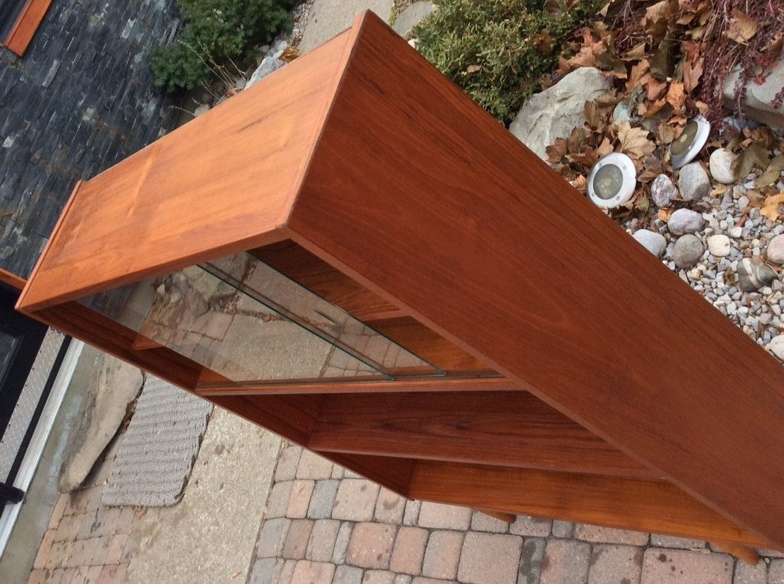 Danish Mid Century Modern Teak Display China cabinet RESTORED - Mid Century Modern Toronto