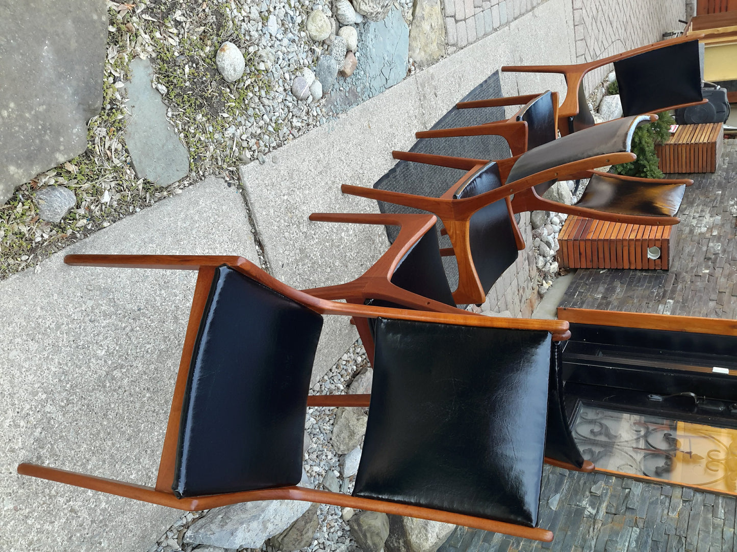 5 Mid Century Modern Teak Chairs, high-back, $75 each - Mid Century Modern Toronto