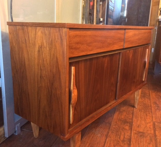 Mid Century Modern Walnut Sideboard Media TV Console REFINISHED 4 ft - Mid Century Modern Toronto