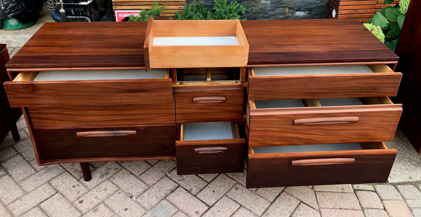 REFINISHED MCM SOLID TEAK Dresser, Tallboy, Nightstands, Bed frame by Imperial- PERFECT - Mid Century Modern Toronto