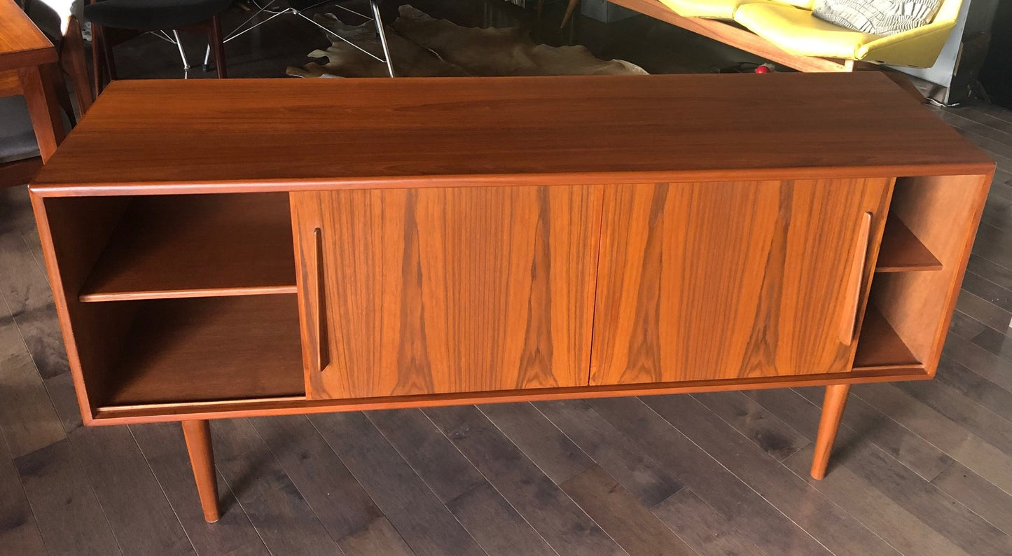 Restored Danish MCM Teak Sideboard or Media TV Console, 63", perfect - Mid Century Modern Toronto