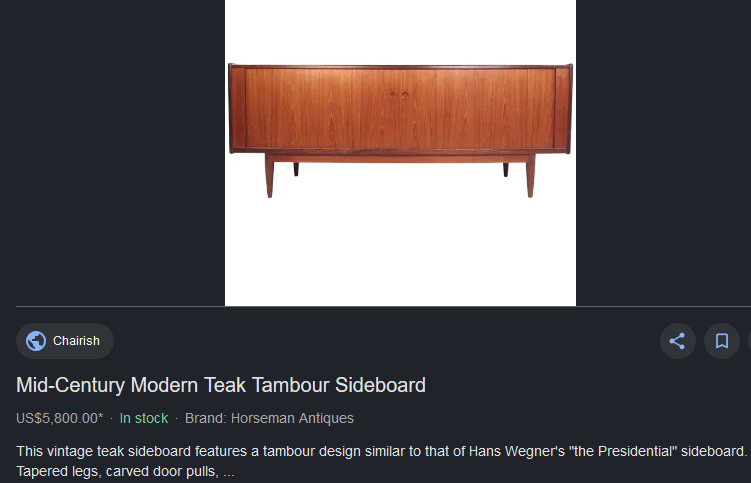 REFINISHED Danish MCM Teak Tambour Credenza 76.5" PERFECT