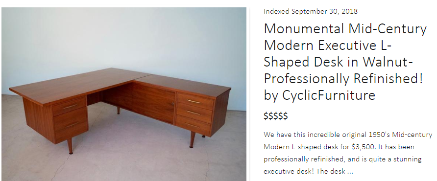 REFINISHED Large MCM Walnut Office Suite PERFECT (Desk Boomerang Shape & Office Console 83"/96") - Mid Century Modern Toronto