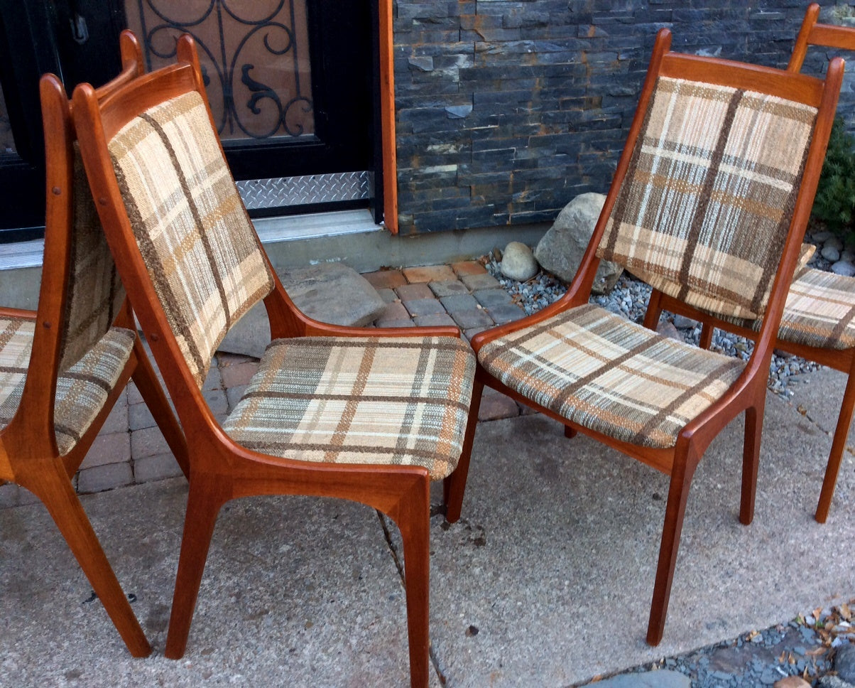 Set of 4 Danish Mid Century Modern Solid Teak Chairs, each $120 - Mid Century Modern Toronto