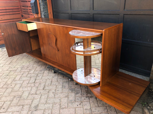RESTORED Exceptional Pearsall style Large Walnut MCM Sideboard with a Bar, PERFECT - Mid Century Modern Toronto