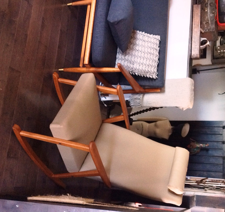 Mid-Century Modern Rocking Chair by Johanson REUPHOLSTERED REFINISHED - Mid Century Modern Toronto