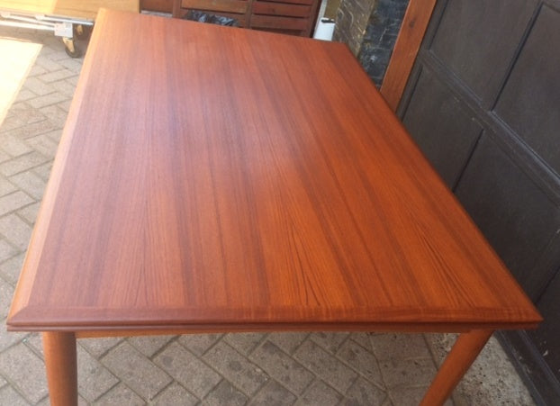 REFINISHED Danish MCM Teak Table w 2 Leaves by DYRLUND 59"-104" - Mid Century Modern Toronto