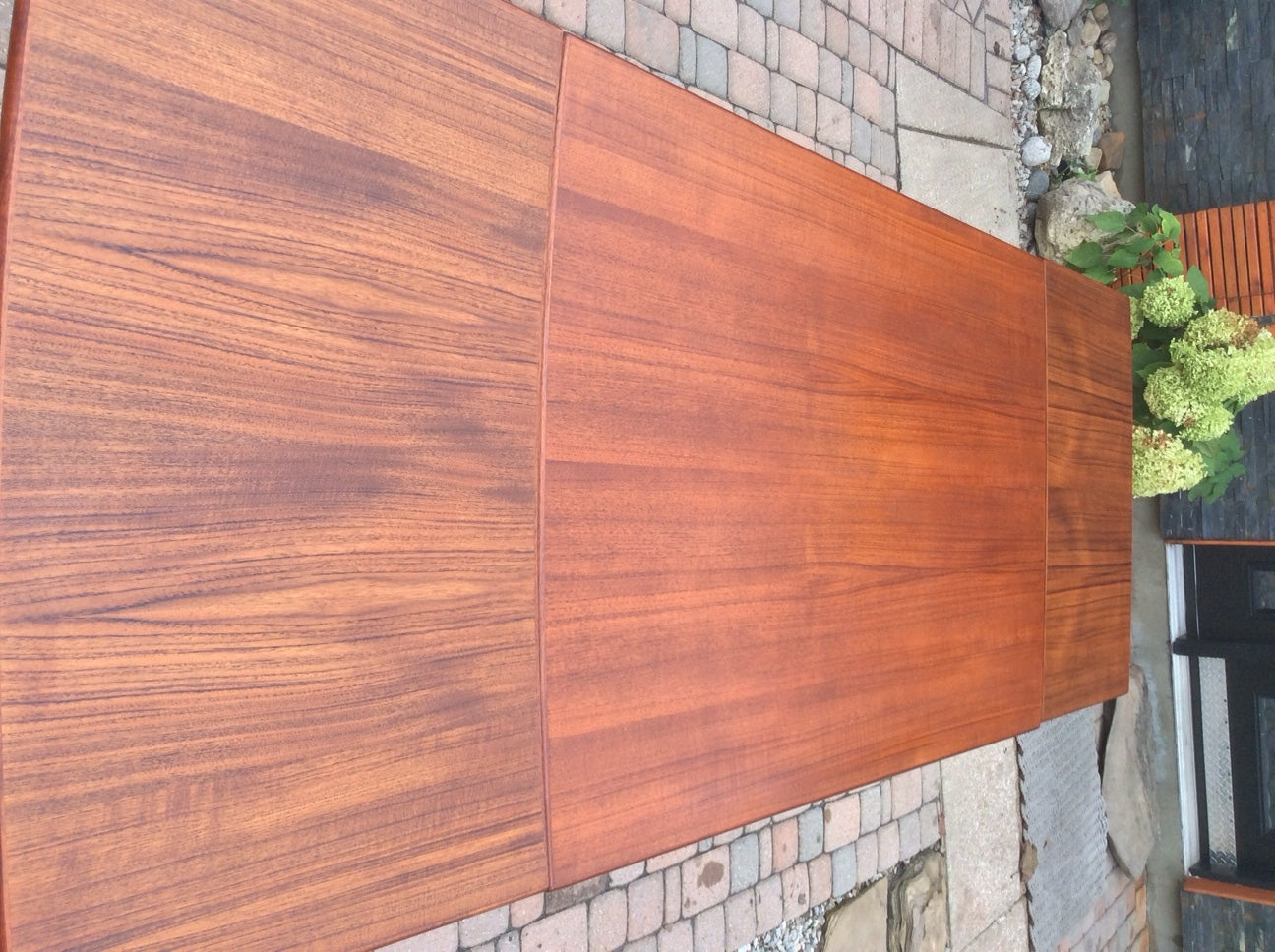 REFINISHED Danish Mid Century Modern Teak Dining Table Extendable with 2 Leaves / Draw Leaf/ Pocket Leaf, like new - Mid Century Modern Toronto