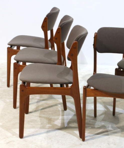 SOLD --4 Erik Buch OD-49 MCM Teak Chairs Will Be Custom REUPHOLSTERED you, each $349 - Mid Century Modern Toronto