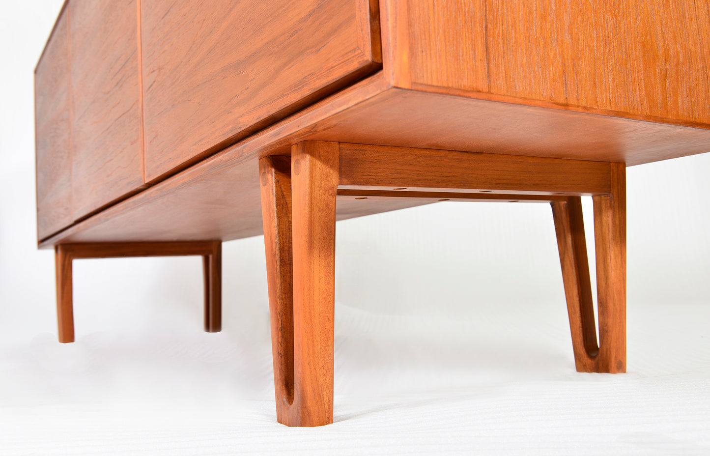 Danish MCM Teak Buffet Bar Ib Kofod-Larsen style 63", 3 doors with hidden handles, perfect - Mid Century Modern Toronto