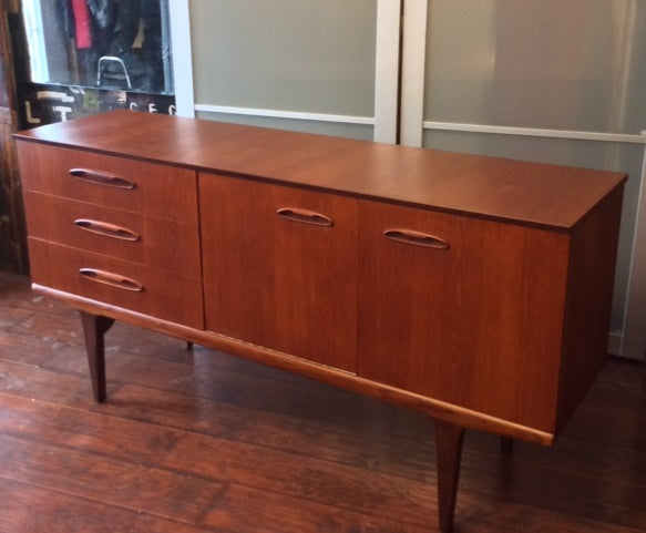 REFINISHED MCM Teak Sideboard Bar TV Console Compact 59.5" - Mid Century Modern Toronto