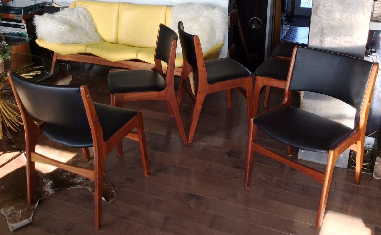 6 Danish Mid Century Modern Teak Chairs REFINISHED REUPHOLSTERED by Eric Buch, $175 each - Mid Century Modern Toronto
