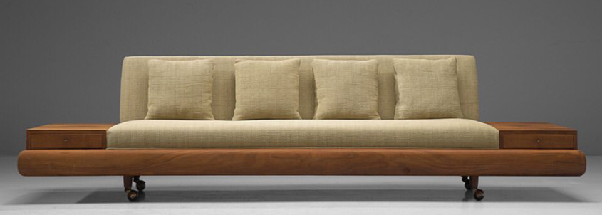 REFINISHED will be REUPHOLSTERED Mid Century Modern A. Pearsall 1709-s Sofa