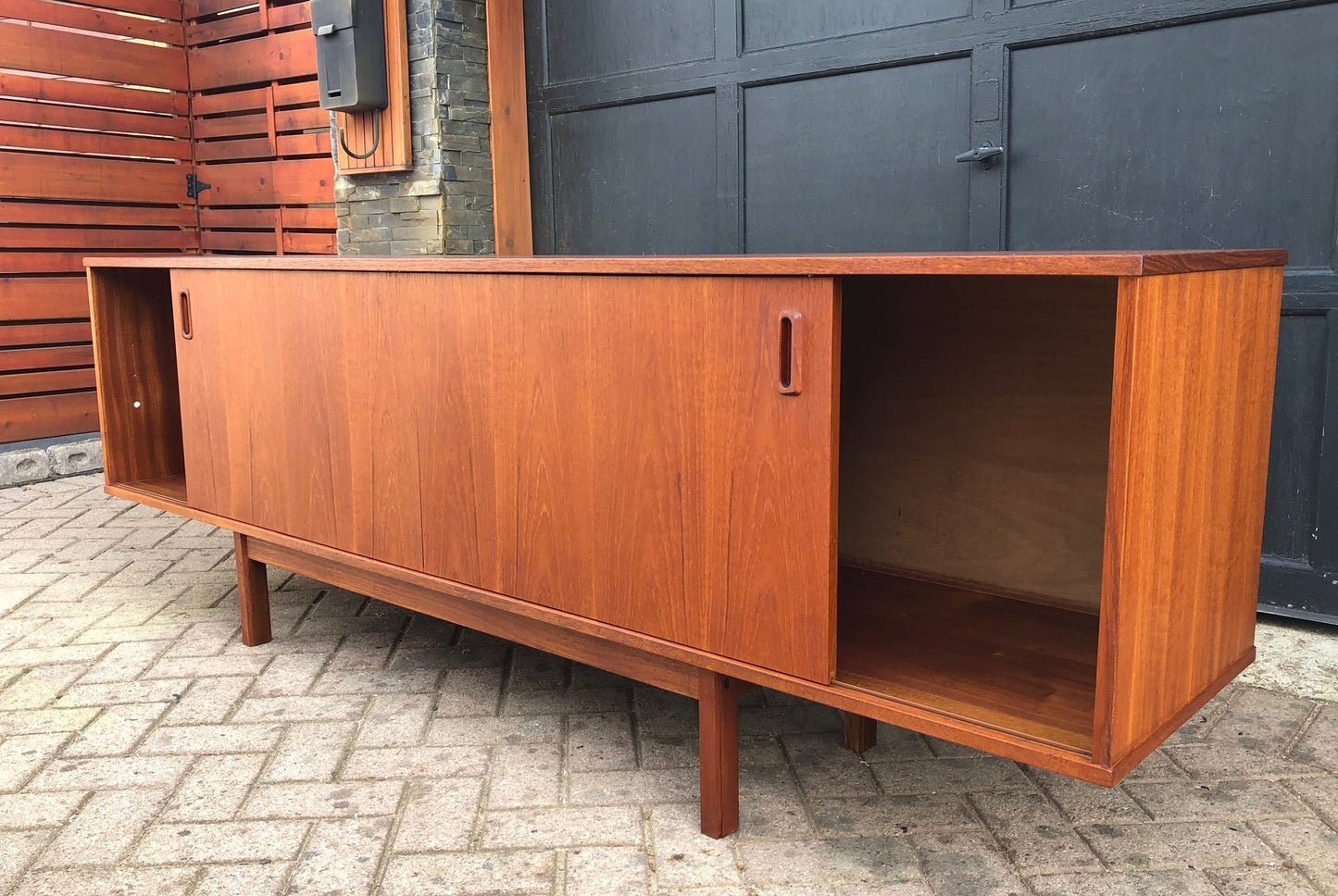 REFINISHED Danish MCM Teak Sideboard Media TV Console 84" - Mid Century Modern Toronto