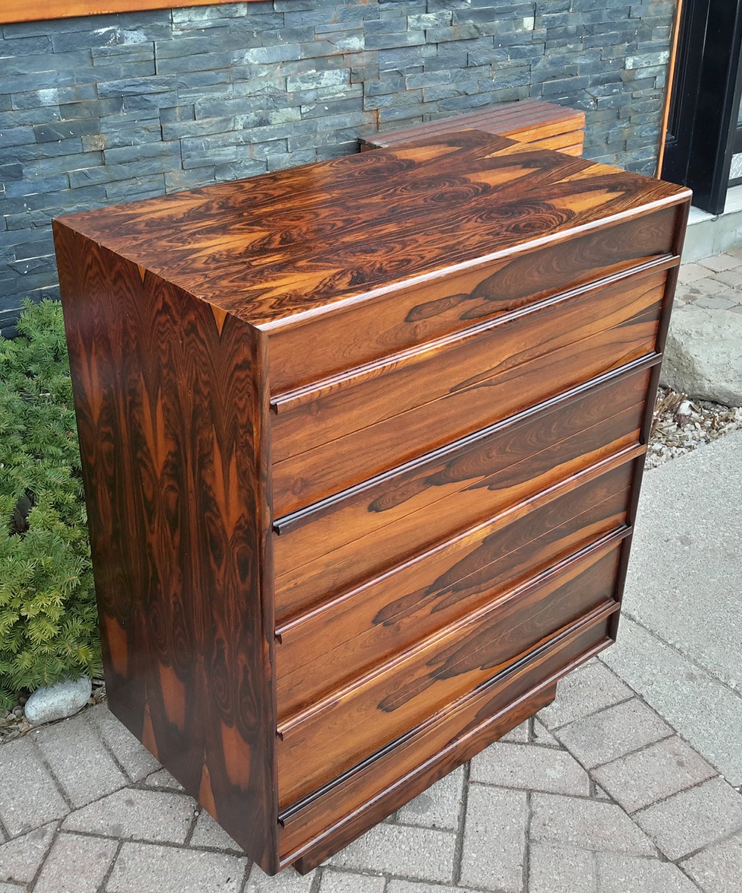 Danish MCM Rosewood Dresser Tallboy 5 Drawers RESTORED 32" - Mid Century Modern Toronto