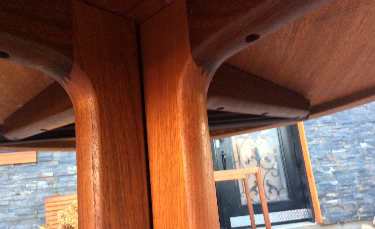 REFINISHED Danish Mid Century Modern Teak Dining Table Extendable Round to Oval with 2 Leaves - Mid Century Modern Toronto