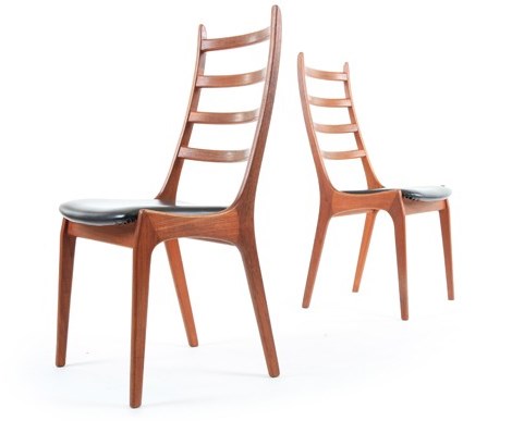 ON HOLD 6 Danish MCM Teak Chairs by Kai Kristiansen REUPHOLSTERED Grey - Mid Century Modern Toronto