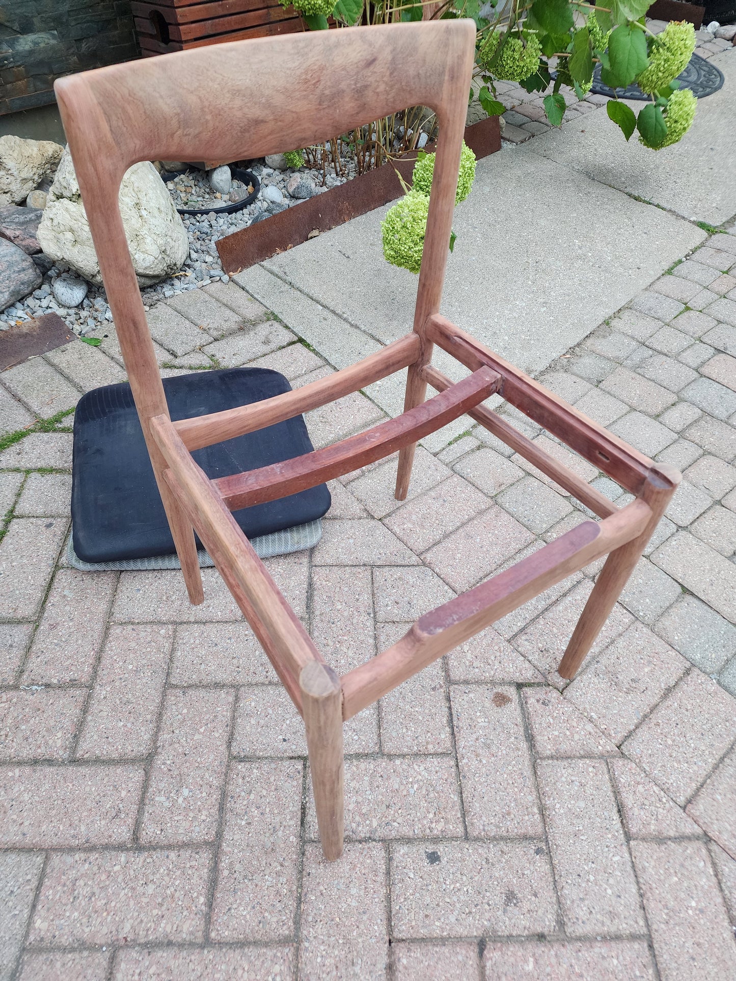 2 REFINISHED will be REUPHOLSTERED Mid Century Modern Rosewood Chairs by Lübke