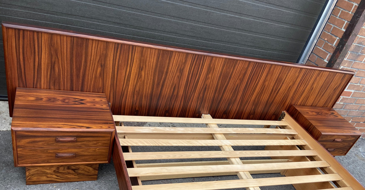REFINISHED MCM Rosewood Dresser, Highboy & Queen Bed w Nightstands PERFECT