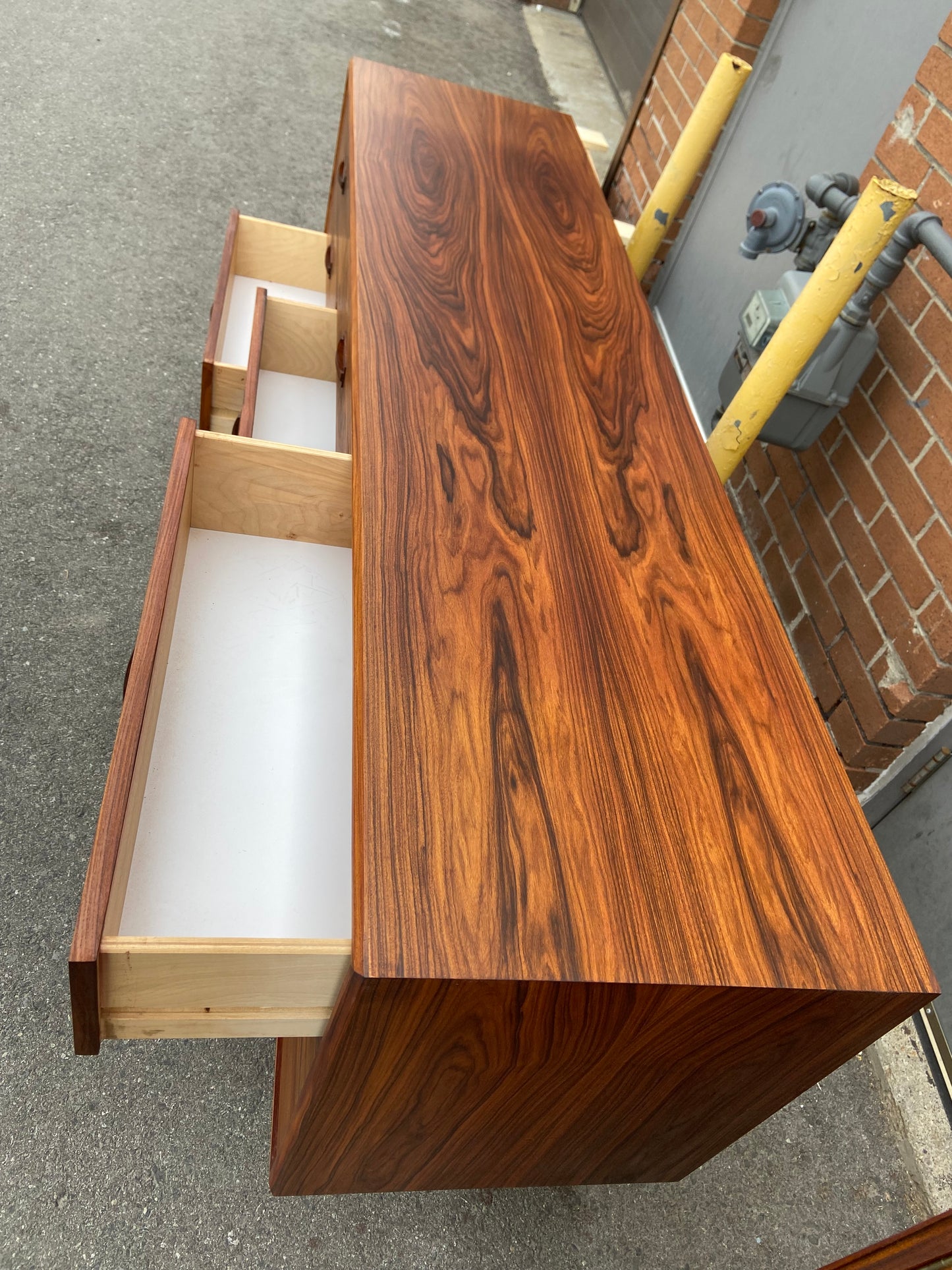 REFINISHED MCM Rosewood Dresser, Highboy & Queen Bed w Nightstands PERFECT