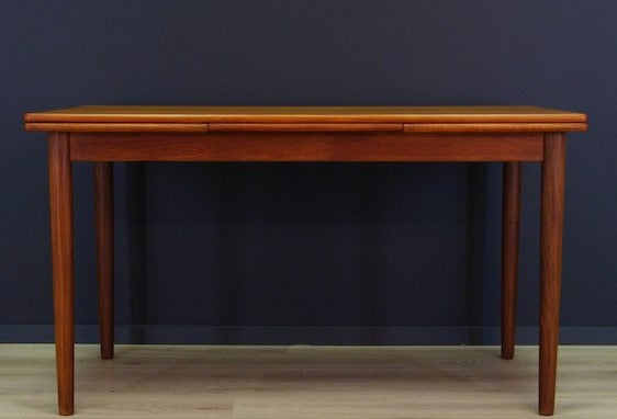REFINISHED Danish MCM Teak Draw Leaf Table by Rogenstrup Mobelfabrik, PERFECT 49-84" - Mid Century Modern Toronto