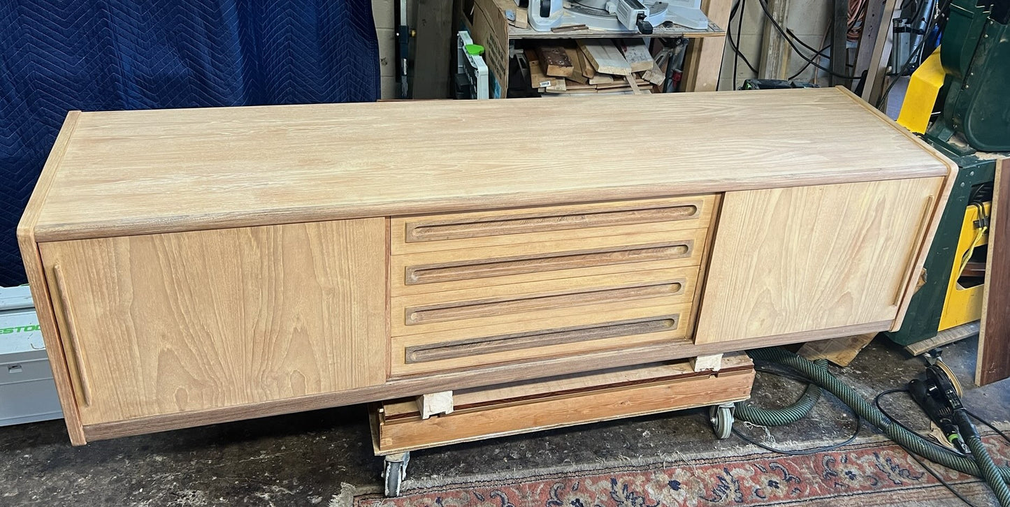 REFINISHED Danish Mid Century Modern Teak Sideboard by Johannes Andersen 79"