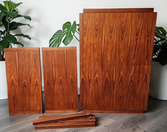 REFINISHED Mid Century Modern Rosewood Table w 2 Leaves 54"- 90"