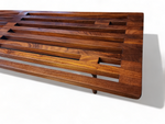 REFINISHED Mid Century Modern Solid Teak Slatted Bench or Coffee Table 60