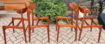 4 RESTORED REUPHOLSTERED Danish MCM Teak Chairs by E.W. Bach 13