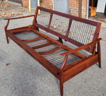 REFINISHED Mid Century Modern Solid Teak Sofa - Bed, no cushions 13