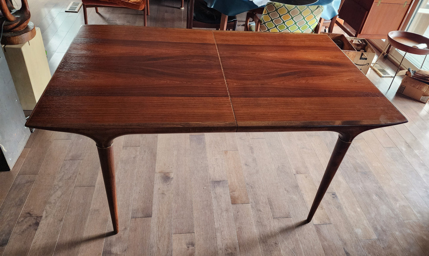 REFINISHED MCM Rosewood Table w 2 leaves 59" - 95", "Cortina" by Svante Skogh, Sweden